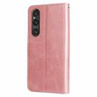 For Sony Xperia 1 V Fashion Calf Texture Zipper Leather Phone Case(Rose Gold) - 3