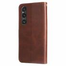 For Sony Xperia 1 V Fashion Calf Texture Zipper Leather Phone Case(Brown) - 3