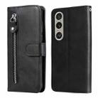 For Sony Xperia 1 VI Fashion Calf Texture Zipper Leather Phone Case(Black) - 1