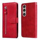 For Sony Xperia 1 VI Fashion Calf Texture Zipper Leather Phone Case(Red) - 1