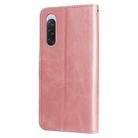 For Sony Xperia 10 V Fashion Calf Texture Zipper Leather Phone Case(Rose Gold) - 3