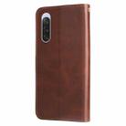 For Sony Xperia 10 V Fashion Calf Texture Zipper Leather Phone Case(Brown) - 3