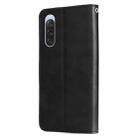For Sony Xperia 10 V Fashion Calf Texture Zipper Leather Phone Case(Black) - 3