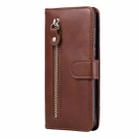 For Sony Xperia 10 VI Fashion Calf Texture Zipper Leather Phone Case(Brown) - 2
