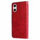 For Sony Xperia 10 VI Fashion Calf Texture Zipper Leather Phone Case(Red) - 3