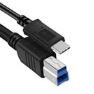 USB-C / Type-C3.1 to USB3.0 Male Square Port Printer Extension Data Cable, Length:1m(Black) - 1