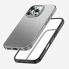 For iPhone 16 Pro Max Armor Clear TPU Hard PC Phone Case(Matte Black) - 2