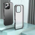 For iPhone 16 Pro Armor Clear TPU Hard PC Phone Case(Matte Black) - 1