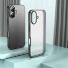 For iPhone 16 Plus Armor Clear TPU Hard PC Phone Case(Matte Black) - 1