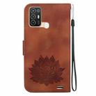 For ZTE Blade A52 Lotus Embossed Leather Phone Case(Brown) - 3