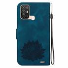 For ZTE Blade A52 Lotus Embossed Leather Phone Case(Dark Blue) - 3