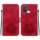 For ZTE Blade A52 Lotus Embossed Leather Phone Case(Red) - 1