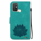 For ZTE Blade A52 Lotus Embossed Leather Phone Case(Green) - 3