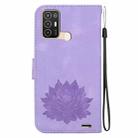 For ZTE Blade A52 Lotus Embossed Leather Phone Case(Purple) - 3