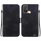 For ZTE Blade A52 Lotus Embossed Leather Phone Case(Black) - 1