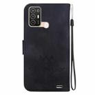 For ZTE Blade A52 Lotus Embossed Leather Phone Case(Black) - 3