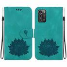 For ZTE Blade A72 / V40 Vita Lotus Embossed Leather Phone Case(Green) - 1