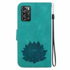 For ZTE Blade A72 / V40 Vita Lotus Embossed Leather Phone Case(Green) - 3