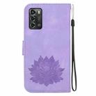 For ZTE Blade A72 / V40 Vita Lotus Embossed Leather Phone Case(Purple) - 3