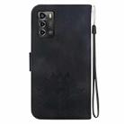 For ZTE Blade A72 / V40 Vita Lotus Embossed Leather Phone Case(Black) - 3