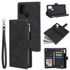 For Samsung Galaxy A21s Multifunctional Retro Frosted Horizontal Flip Leather Case with Card Slot & Holder & Zipper Wallet & Photo Frame & Lanyard(Black) - 1