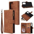 For Samsung Galaxy Note20 Ultra Multifunctional Retro Frosted Horizontal Flip Leather Case with Card Slot & Holder & Zipper Wallet & Photo Frame & Lanyard(Brown) - 1