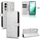 For Fujitsu Arrows F-51E We2 Plus Honeycomb Dot Texture Leather Phone Case(Silver) - 1