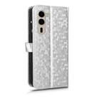 For Fujitsu Arrows F-51E We2 Plus Honeycomb Dot Texture Leather Phone Case(Silver) - 3