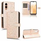 For Fujitsu Arrows F-51E We2 Honeycomb Dot Texture Leather Phone Case(Gold) - 1