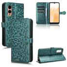 For Fujitsu Arrows F-51E We2 Honeycomb Dot Texture Leather Phone Case(Green) - 1