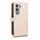 For Fujitsu Arrows Alpha F-51F Honeycomb Dot Texture Leather Phone Case(Gold) - 3