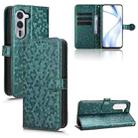 For Fujitsu Arrows Alpha F-51F Honeycomb Dot Texture Leather Phone Case(Green) - 1