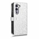 For Fujitsu Arrows Alpha F-51F Honeycomb Dot Texture Leather Phone Case(Silver) - 3