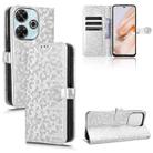 For Xiaomi Redmi 13 4G / Note 13R 5G Honeycomb Dot Texture Leather Phone Case(Silver) - 1