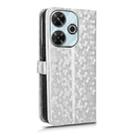 For Xiaomi Redmi 13 4G / Note 13R 5G Honeycomb Dot Texture Leather Phone Case(Silver) - 3