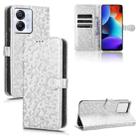 For Blackview Oscal Modern 8 / Color 8 Honeycomb Dot Texture Leather Phone Case(Silver) - 1