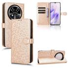 For Oukitel C37 Honeycomb Dot Texture Leather Phone Case(Gold) - 1