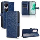 For Oukitel C38 Honeycomb Dot Texture Leather Phone Case(Blue) - 1