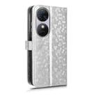 For Oukitel C38 Honeycomb Dot Texture Leather Phone Case(Silver) - 3