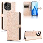 For Oukitel C51 Honeycomb Dot Texture Leather Phone Case(Gold) - 1