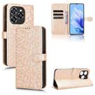 For Oukitel C50 Honeycomb Dot Texture Leather Phone Case(Gold) - 1