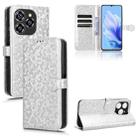 For Oukitel C50 Honeycomb Dot Texture Leather Phone Case(Silver) - 1