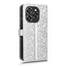 For Oukitel C50 Honeycomb Dot Texture Leather Phone Case(Silver) - 3