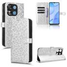 For Oukitel C57S Honeycomb Dot Texture Leather Phone Case(Silver) - 1