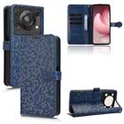 For Oukitel C60 / C60 Pro Honeycomb Dot Texture Leather Phone Case(Blue) - 1