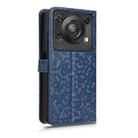 For Oukitel C60 / C60 Pro Honeycomb Dot Texture Leather Phone Case(Blue) - 3