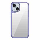 For iPhone 15 Ice Transparent Series TPU + PC + Acrylic Hybrid Phone Case(Purple) - 1