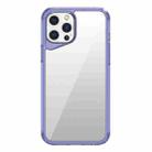 For iPhone 12 Pro Max Ice Transparent Series TPU + PC + Acrylic Hybrid Phone Case(Purple) - 1