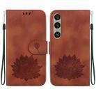 For Sony Xperia 1 VI Lotus Embossed Leather Phone Case(Brown) - 1