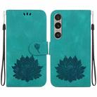 For Sony Xperia 1 VI Lotus Embossed Leather Phone Case(Green) - 1